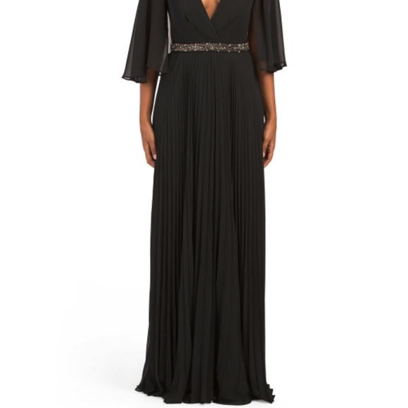 LAUNDRY BY SHELLI SEGAL Cape Beaded Formal Gown - Picture 2 of 4